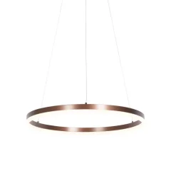 QAZQA Led-Pendelleuchten|Pendelleuchten*Design-Hängelampe Bronze 60 cm inkl. LED 3-stufig dimmbar - Anello