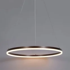 QAZQA Schlafzimmerlampen|Küchenlampen*Design-Hängelampe Bronze 80 cm inkl. LED 3-stufig dimmbar - Anello