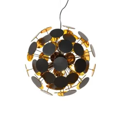 QAZQA Pendelleuchten|Wohnzimmerlampen*Design-Hängelampe in Schwarz und Gold – Cerchio