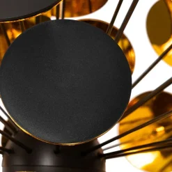 QAZQA Pendelleuchten|Wohnzimmerlampen*Design-Hängelampe in Schwarz und Gold – Cerchio