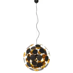 QAZQA Pendelleuchten|Wohnzimmerlampen*Design-Hängelampe in Schwarz und Gold – Cerchio