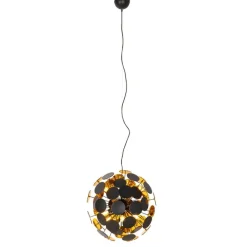 QAZQA Pendelleuchten|Wohnzimmerlampen*Design-Hängelampe in Schwarz und Gold – Cerchio