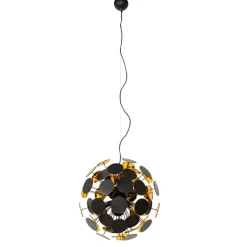QAZQA Pendelleuchten|Wohnzimmerlampen*Design-Hängelampe in Schwarz und Gold – Cerchio