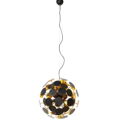 QAZQA Pendelleuchten|Wohnzimmerlampen*Design-Hängelampe in Schwarz und Gold – Cerchio