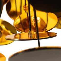 QAZQA Pendelleuchten|Wohnzimmerlampen*Design-Hängelampe in Schwarz und Gold – Cerchio