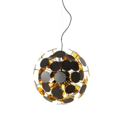 QAZQA Pendelleuchten|Wohnzimmerlampen*Design-Hängelampe in Schwarz und Gold – Cerchio