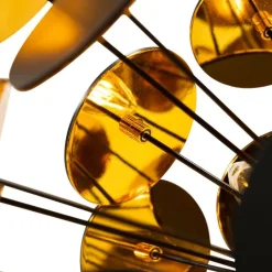 QAZQA Pendelleuchten|Wohnzimmerlampen*Design-Hängelampe in Schwarz und Gold – Cerchio