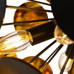 QAZQA Pendelleuchten|Wohnzimmerlampen*Design-Hängelampe in Schwarz und Gold – Cerchio