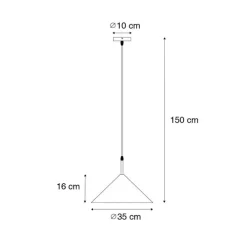 QAZQA Schlafzimmerlampen|Esszimmerlampen*Design-Hängelampe schwarz - Triangolo