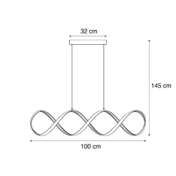 QAZQA Led-Pendelleuchten|Pendelleuchten*Design-Hängelampe schwarz 100 cm inkl. LED 3-Stufen-Dimmbar – Wokkel