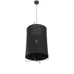 QAZQA Pendelleuchten|Wohnzimmerlampen*Design-Hängelampe schwarz - Rich