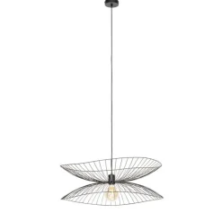 QAZQA Pendelleuchten|Wohnzimmerlampen*Design-Hängelampe schwarz 66cm - Pua