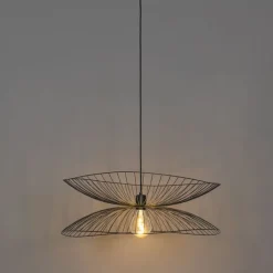 QAZQA Pendelleuchten|Wohnzimmerlampen*Design-Hängelampe schwarz 66cm - Pua