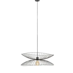QAZQA Pendelleuchten|Wohnzimmerlampen*Design-Hängelampe schwarz 66cm - Pua