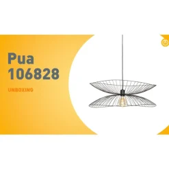 QAZQA Pendelleuchten|Wohnzimmerlampen*Design-Hängelampe schwarz 66cm - Pua