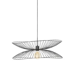 QAZQA Pendelleuchten|Wohnzimmerlampen*Design-Hängelampe schwarz 66cm - Pua