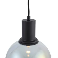 QAZQA Pendelleuchten|Wohnzimmerlampen*Design-Hängelampe schwarz mit Regenbogen-Glas rechteckig 3-flammig - Mallon