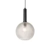 QAZQA Pendelleuchten|Wohnzimmerlampen*Design-Hängelampe schwarz mit Rauchglas - Chico
