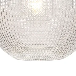 QAZQA Pendelleuchten|Wohnzimmerlampen*Design-Hängelampe schwarz mit Rauchglas - Chico