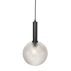 QAZQA Pendelleuchten|Wohnzimmerlampen*Design-Hängelampe schwarz mit Rauchglas - Chico