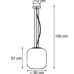 QAZQA Pendelleuchten|Wohnzimmerlampen*Design-Hängelampe schwarz mit Rauchglas - Bliss