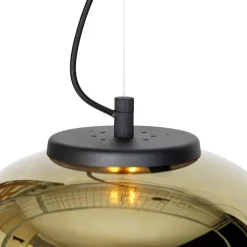 QAZQA Pendelleuchten|Wohnzimmerlampen*Design-Hängelampe schwarz mit Goldglas 2-flammig - Bliss