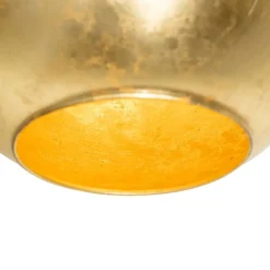 QAZQA Pendelleuchten|Esszimmerlampen*Design-Hängelampe schwarz mit goldenem Glas – Bert