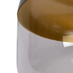 QAZQA Pendelleuchten|Wohnzimmerlampen*Design-Hängelampe schwarz mit Gold und Rauchglas – Kyan