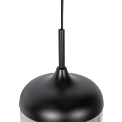 QAZQA Pendelleuchten|Wohnzimmerlampen*Design-Hängelampe schwarz mit Gold und Rauchglas 3-flammig - Kyan