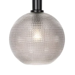 QAZQA Pendelleuchten|Wohnzimmerlampen*Design-Hängelampe schwarz mit Rauchglas 4-flammig - Chico