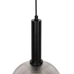 QAZQA Pendelleuchten|Wohnzimmerlampen*Design-Hängelampe schwarz mit Rauchglas 4-flammig - Chico