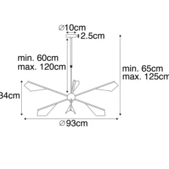 QAZQA Pendelleuchten|Wohnzimmerlampen*Design-Hängelampe Schwarz mit Gold 6-flammig - Sinem