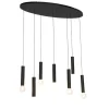 QAZQA Pendelleuchten|Wohnzimmerlampen*Design-Hängelampe schwarz oval 7-flammig - Tuba