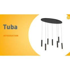 QAZQA Pendelleuchten|Wohnzimmerlampen*Design-Hängelampe schwarz oval 7-flammig - Tuba