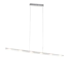 QAZQA Led-Pendelleuchten|Pendelleuchten*Design-Hängelampe Stahl mit Touch-Dimmer inkl. LED - Platin