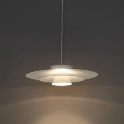 QAZQA Schlafzimmerlampen|Küchenlampen*Design-Hängelampe weiß inkl. LED 3-stufig dimmbar - Pauline