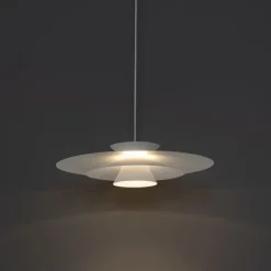 QAZQA Schlafzimmerlampen|Küchenlampen*Design-Hängelampe weiß inkl. LED 3-stufig dimmbar - Pauline