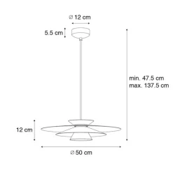 QAZQA Schlafzimmerlampen|Küchenlampen*Design-Hängelampe weiß inkl. LED 3-stufig dimmbar - Pauline