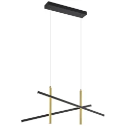 QAZQA Led-Pendelleuchten|Pendelleuchten*Design-Hängelampe X Schwarz mit Gold inkl. LED 3-Stufen-Dimmbar - Joy