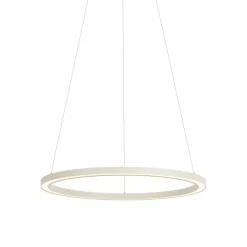 QAZQA Schlafzimmerlampen|Küchenlampen*Design-Hängeleuchte Beige 60cm inkl. LED 3-Stufen-Dimmbar - Girello