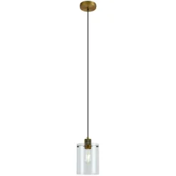 QAZQA Pendelleuchten|Wohnzimmerlampen*Design-Hängeleuchte Bronze mit Klarglas - Domo