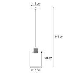 QAZQA Pendelleuchten|Wohnzimmerlampen*Design-Hängeleuchte Bronze mit Klarglas - Domo