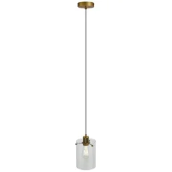 QAZQA Pendelleuchten|Wohnzimmerlampen*Design-Hängeleuchte Bronze mit Klarglas - Domo