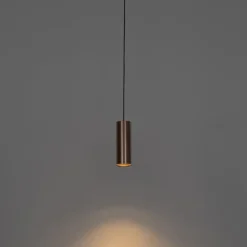 QAZQA Professional Schlafzimmerlampen|Küchenlampen*Design-Hängeleuchte Dunkelbronze inkl. Schienenadapter 1-phasig - Iconic Tubo