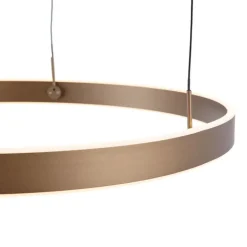 QAZQA Küchenlampen|Esszimmerlampen*Design-Hängeleuchte Dunkelbronze 3-Stufen-Dimmbar - Titmus
