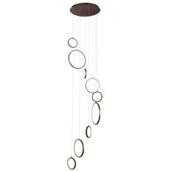 QAZQA Led-Pendelleuchten|Pendelleuchten*Design-Hängeleuchte Dunkelbronze 9-flammig inkl. LED 3-Stufen-Dimmbar - Vide Anella