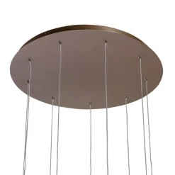 QAZQA Led-Pendelleuchten|Pendelleuchten*Design-Hängeleuchte Dunkelbronze 9-flammig inkl. LED 3-Stufen-Dimmbar - Vide Anella