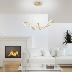 Paul Neuhaus Led-Pendelleuchten|Pendelleuchten*Design-Hängeleuchte Gold inkl. LED 91 cm - Belinda