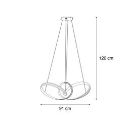 Paul Neuhaus Led-Pendelleuchten|Pendelleuchten*Design-Hängeleuchte Gold inkl. LED 91 cm - Belinda