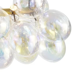 QAZQA Schlafzimmerlampen|Küchenlampen*Design-Hängeleuchte Gold mit Regenbogen-Glas 8-flammig - Uvas